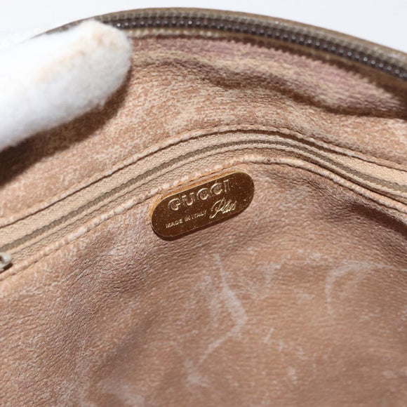 GUCCI GG Plus Supreme Shoulder Bag PVC Beige Gold Auth 175391