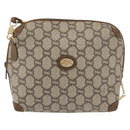 GUCCI GG Plus Supreme Shoulder Bag PVC Beige Gold Auth 175391-2