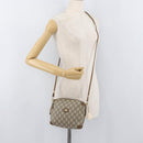 GUCCI GG Plus Supreme Shoulder Bag PVC Beige Gold Auth 175391-23