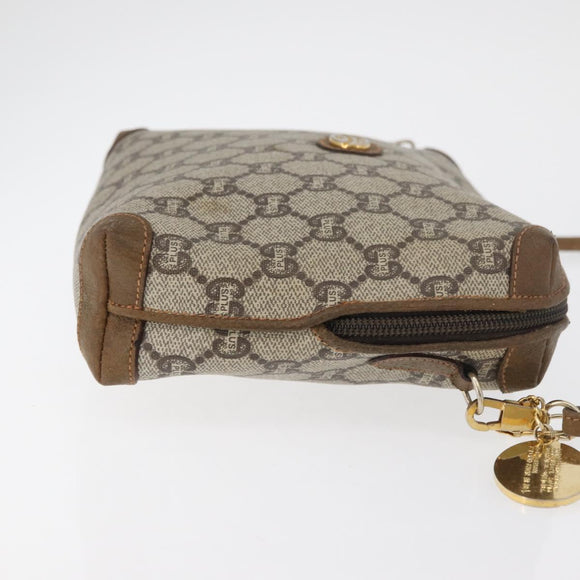 GUCCI GG Plus Supreme Shoulder Bag PVC Beige Gold Auth 175391