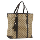 GUCCI GG Crystal Tote Bag Coated Canvas Beige Gold 336660 Auth 175392-1