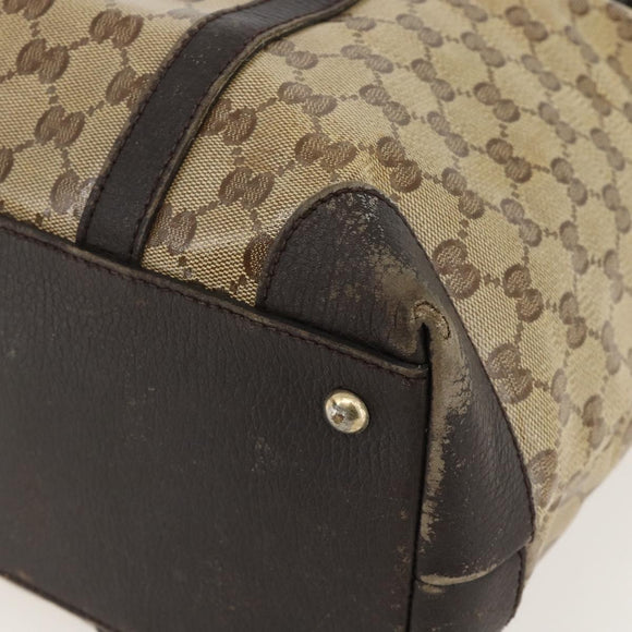 GUCCI GG Crystal Tote Bag Coated Canvas Beige Gold 336660 Auth 175392