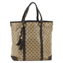 GUCCI GG Crystal Tote Bag Coated Canvas Beige Gold 336660 Auth 175392-13