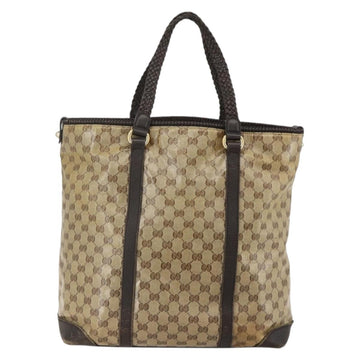 GUCCI GG Crystal Tote Bag Coated Canvas Beige Gold 336660 Auth 175392 - 0
