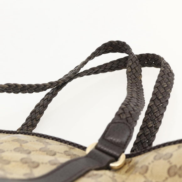 GUCCI GG Crystal Tote Bag Coated Canvas Beige Gold 336660 Auth 175392