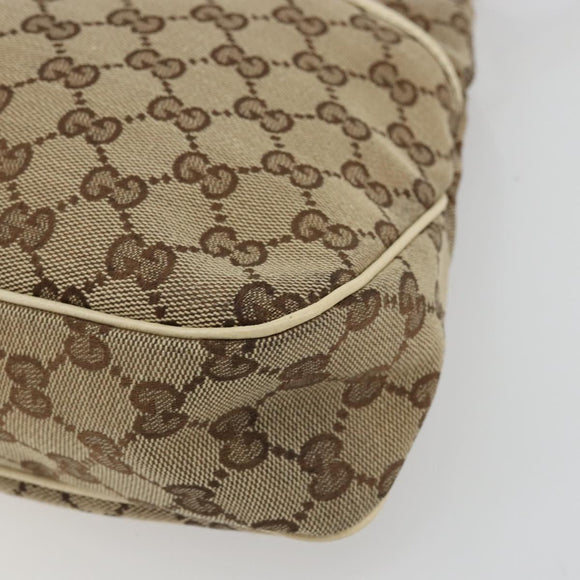 GUCCI GG Canvas Handtasche Beige Gold 121023 Auth 175393