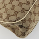 GUCCI GG Canvas Handtasche Beige Gold 121023 Auth 175393-15