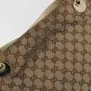 GUCCI GG Canvas Handtasche Beige Gold 121023 Auth 175393-9