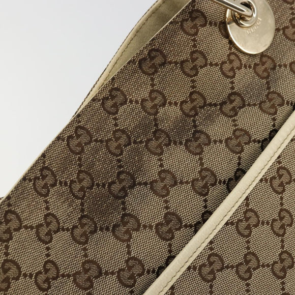 GUCCI GG Canvas Handtasche Beige Gold 121023 Auth 175393