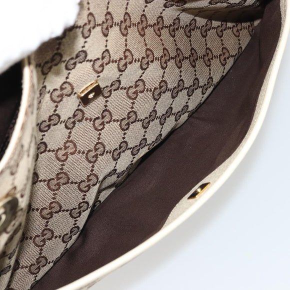 GUCCI GG Canvas Handtasche Beige Gold 121023 Auth 175393
