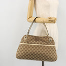 GUCCI GG Canvas Handtasche Beige Gold 121023 Auth 175393-24