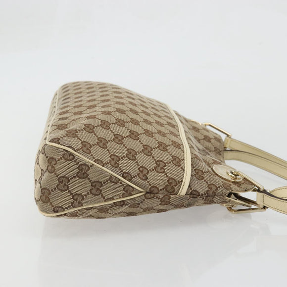 GUCCI GG Canvas Handtasche Beige Gold 121023 Auth 175393