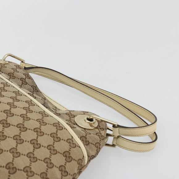 GUCCI GG Canvas Handtasche Beige Gold 121023 Auth 175393