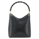 GUCCI Bamboo Shoulder Bag Leather Black Gold 001 3007 Auth 175395-13