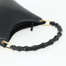GUCCI Bamboo Shoulder Bag Leather Black Gold 001 3007 Auth 175395-7
