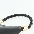 GUCCI Bamboo Shoulder Bag Leather Black Gold 001 3007 Auth 175395-8