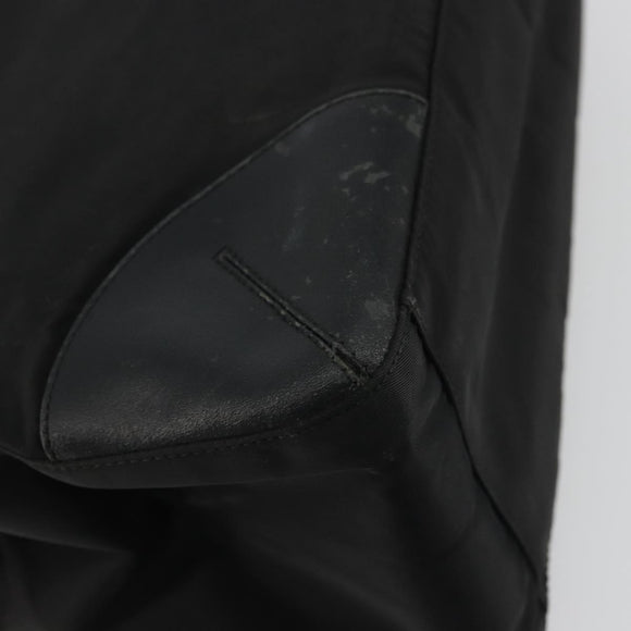 PRADA Tote Bag Nylon Black Silver Auth 175396