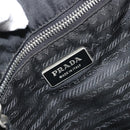 PRADA Tote Bag Nylon Black Silver Auth 175396-10