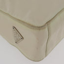 PRADA Hand Bag Nylon Ivory Silver Auth 175397-9
