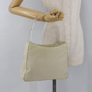PRADA Hand Bag Nylon Ivory Silver Auth 175397-24