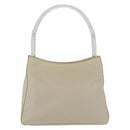 PRADA Hand Bag Nylon Ivory Silver Auth 175397-13