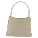 PRADA Hand Bag Nylon Ivory Silver Auth 175397-2