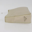 PRADA Hand Bag Nylon Ivory Silver Auth 175397-4