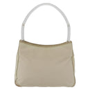 PRADA Hand Bag Nylon Ivory Silver Auth 175398-13