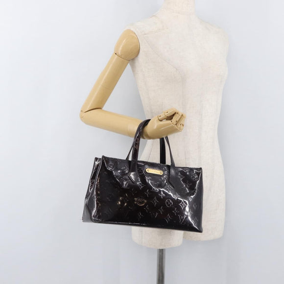 LOUIS VUITTON Monogram Vernis Wilshire PM Hand Bag Amarante M93641 Auth 175410