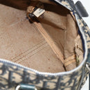 Christian Dior Trotter Canvas Boston Bag Navy Silver Auth 175414-16