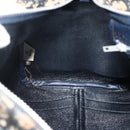 Christian Dior Trotter Canvas Boston Tasche Marineblau Silber Auth 175415-17