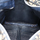 Christian Dior Trotter Canvas Boston Tasche Marineblau Silber Auth 175415-18
