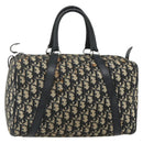 Christian Dior Trotter Canvas Boston Tasche Marineblau Silber Auth 175415-1