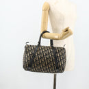 Christian Dior Trotter Canvas Boston Tasche Marineblau Silber Auth 175415-20