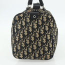 Christian Dior Trotter Canvas Boston Tasche Marineblau Silber Auth 175415-3