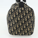 Christian Dior Trotter Canvas Boston Tasche Marineblau Silber Auth 175415-4