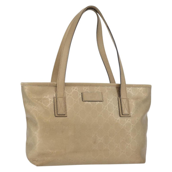 GUCCI GG Implementation Tote Bag PVC Gold 211138 Auth 175419
