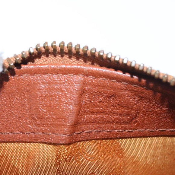 MCM Vicetos Mini Logogram Boston Bag PVC Leather Brown Gold Auth 175424