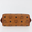 MCM Vicetos Mini Logogram Boston Bag PVC Leather Brown Gold Auth 175424-5