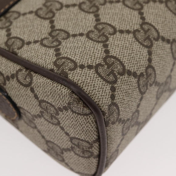 GUCCI GG Supreme Web Sherry Line Shoulder Bag PVC Beige Gold Auth 175436