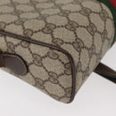 GUCCI GG Supreme Web Sherry Line Shoulder Bag PVC Beige Gold Auth 175436-12