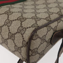 GUCCI GG Supreme Web Sherry Line Shoulder Bag PVC Beige Gold Auth 175436-13