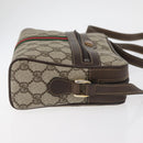GUCCI GG Supreme Web Sherry Line Shoulder Bag PVC Beige Gold Auth 175436-4