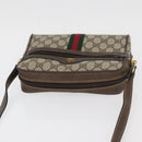 GUCCI GG Supreme Web Sherry Line Shoulder Bag PVC Beige Gold Auth 175436-6