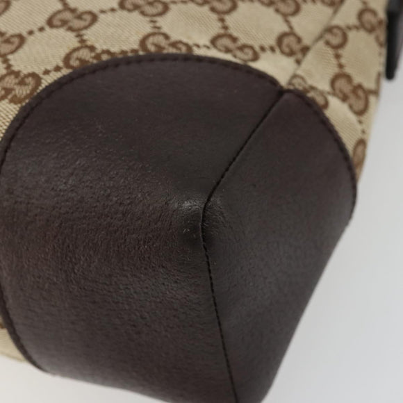 GUCCI GG Canvas Shoulder Bag Beige Silver 114273 Auth 175439