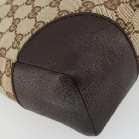 GUCCI GG Canvas Shoulder Bag Beige Silver 114273 Auth 175439