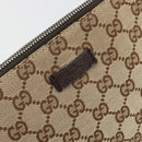 GUCCI GG Canvas Shoulder Bag Beige Silver 114273 Auth 175439-17