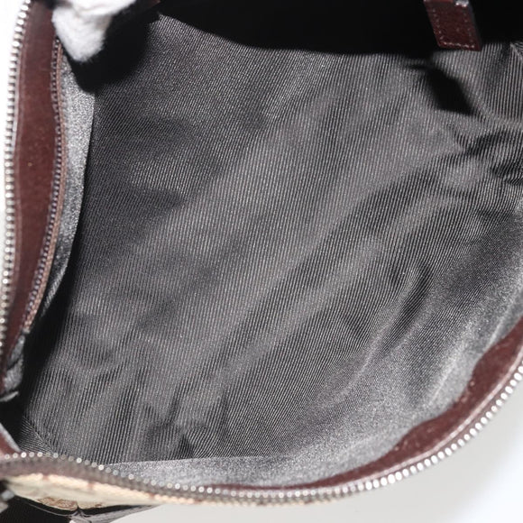 GUCCI GG Canvas Shoulder Bag Beige Silver 114273 Auth 175439