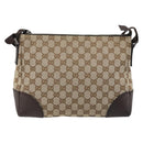 GUCCI GG Canvas Shoulder Bag Beige Silver 114273 Auth 175439-2
