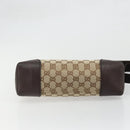 GUCCI GG Canvas Shoulder Bag Beige Silver 114273 Auth 175439-5